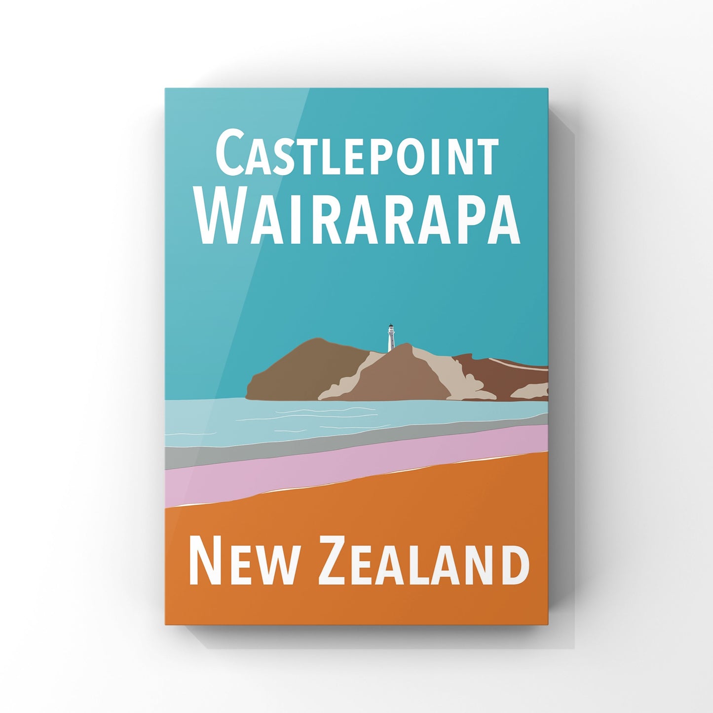 Castlepoint Art Print - in Blue and Orange