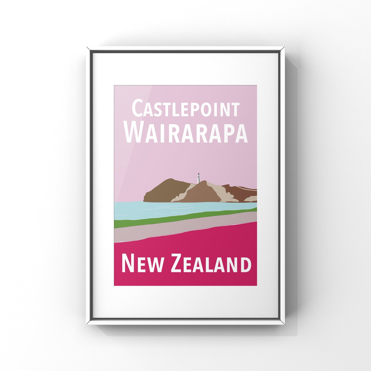 Castlepoint Art Print - in Pinks