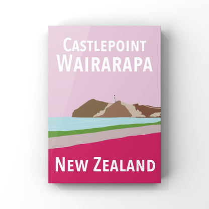 Castlepoint Art Print - in Pinks