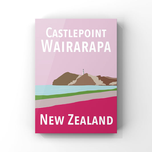 Castlepoint Art Print - in Pinks