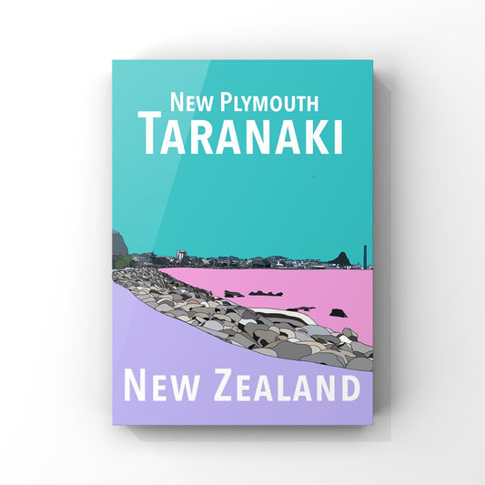 New Plymouth Art Print - Teal and Purple