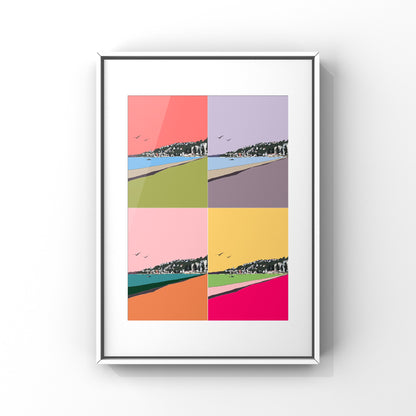 Oriental Bay Art Print - Quad Design