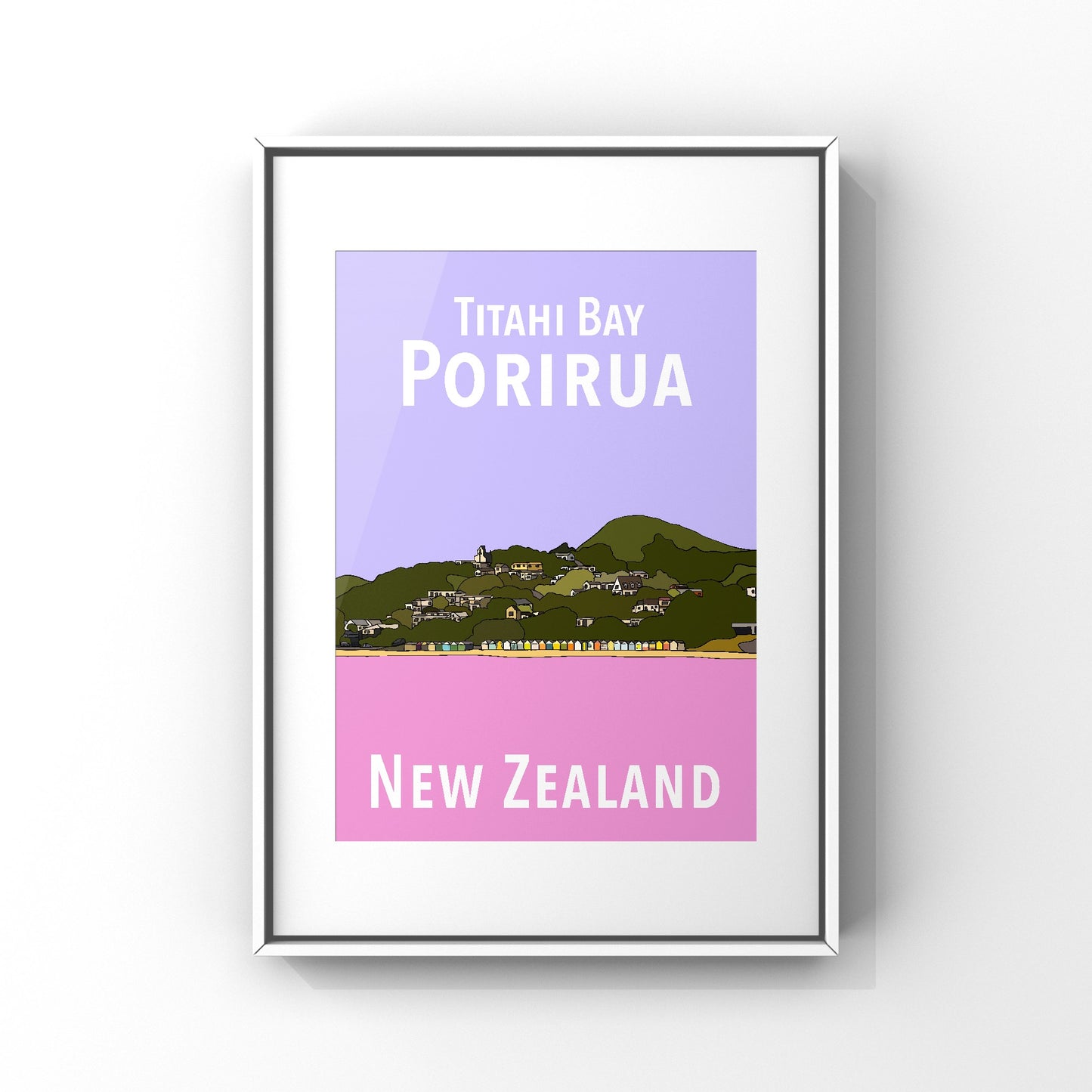 Titahi Bay Art Print - Purple and Pink