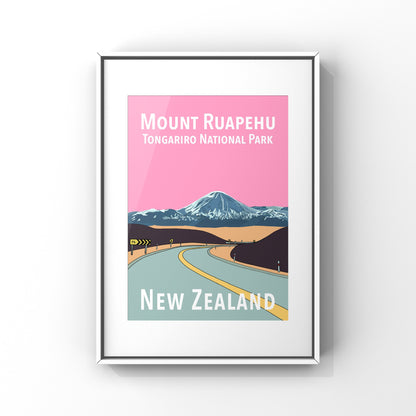 Mount Ruapehu in Pink and Peach