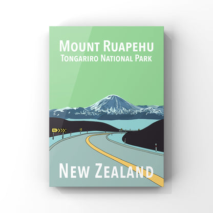 Mount Ruapehu in Mint and Blue