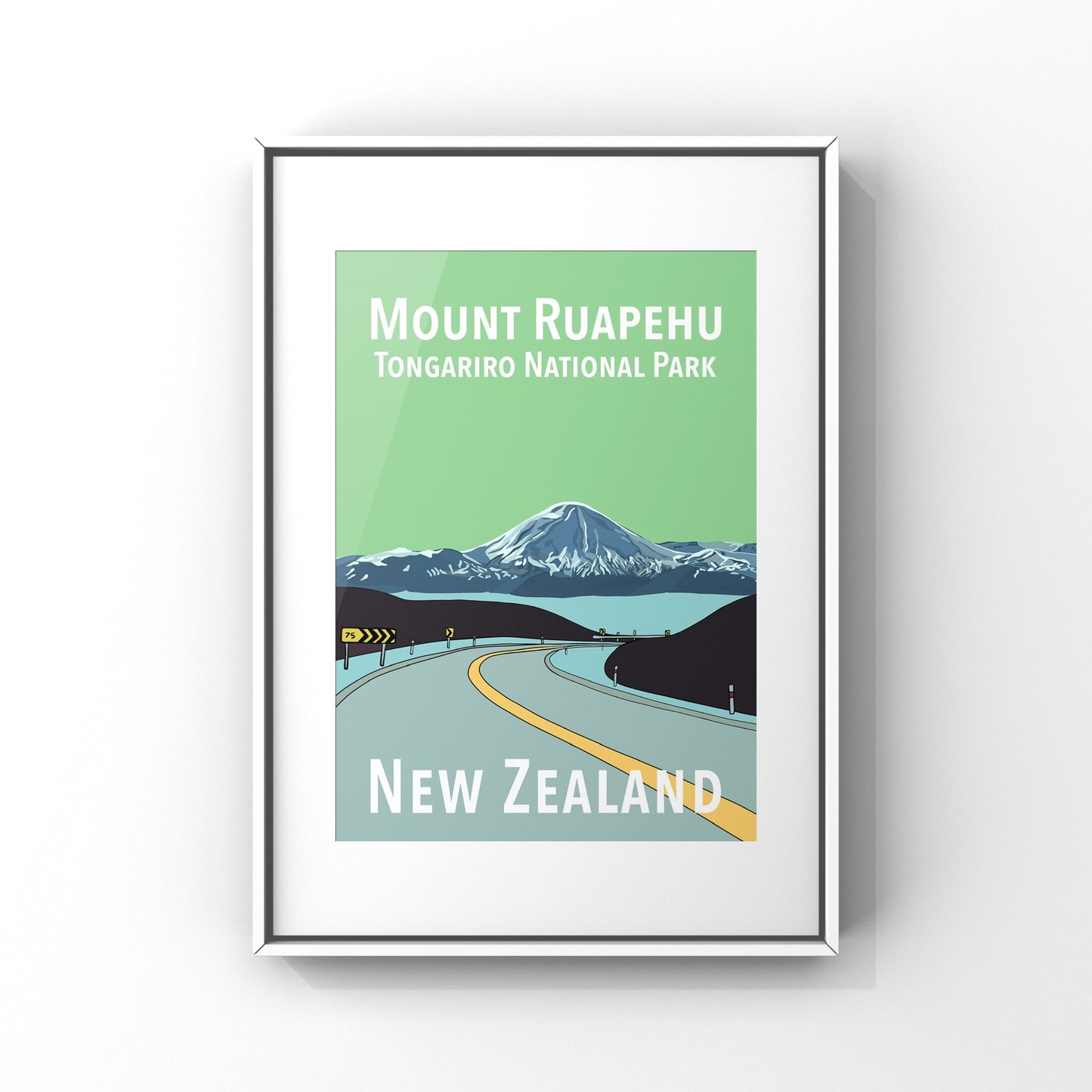 Mount Ruapehu in Mint and Blue