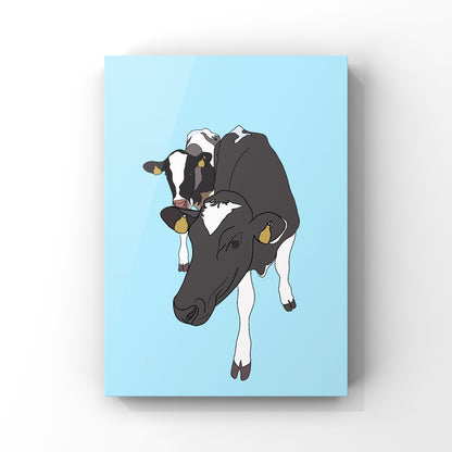 Daisy & Maisy the Cows Art Print- Single Colours