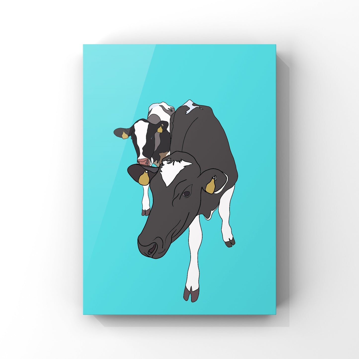 Daisy & Maisy the Cows Art Print- Single Colours