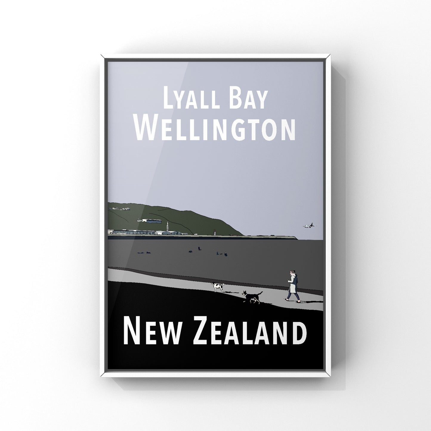 Lyall Bay Art Print - in Greys