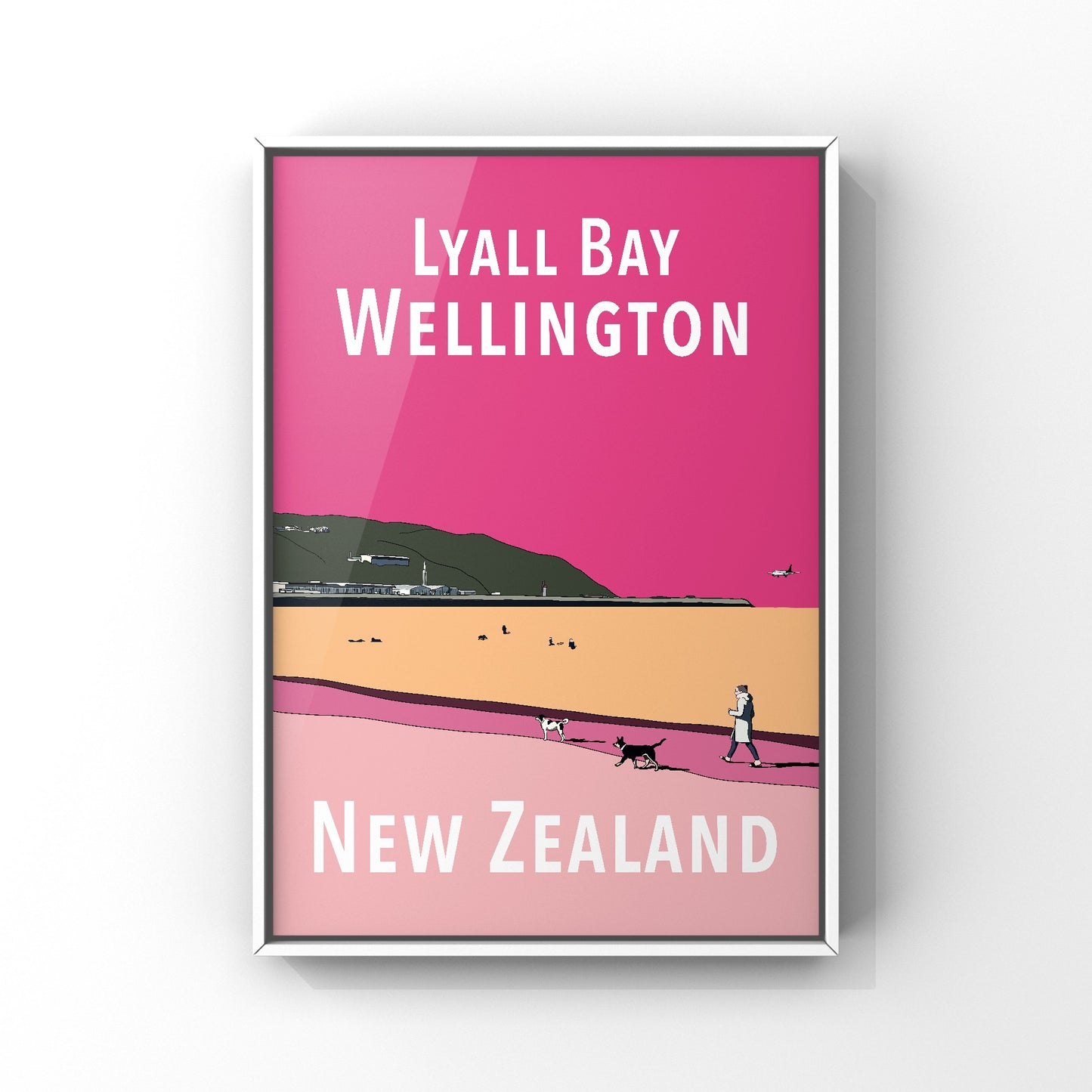 Lyall Bay Art Print - in Pinks