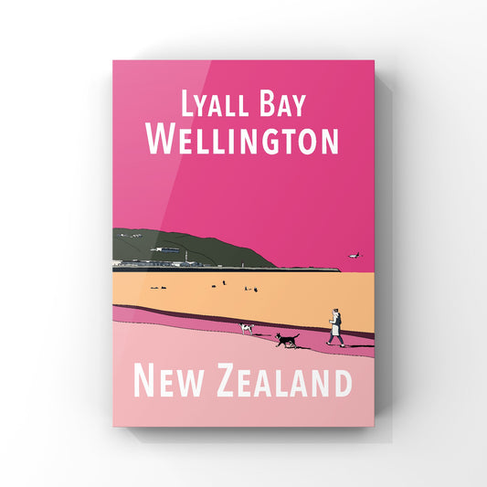 Lyall Bay Art Print - in Pinks