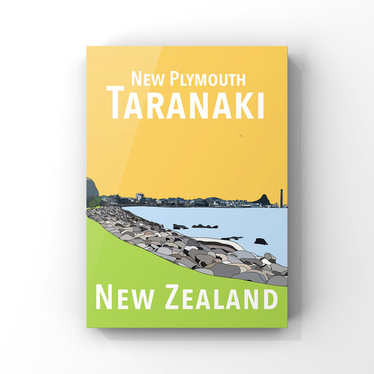 New Plymouth Art Print - in Yellow and Green