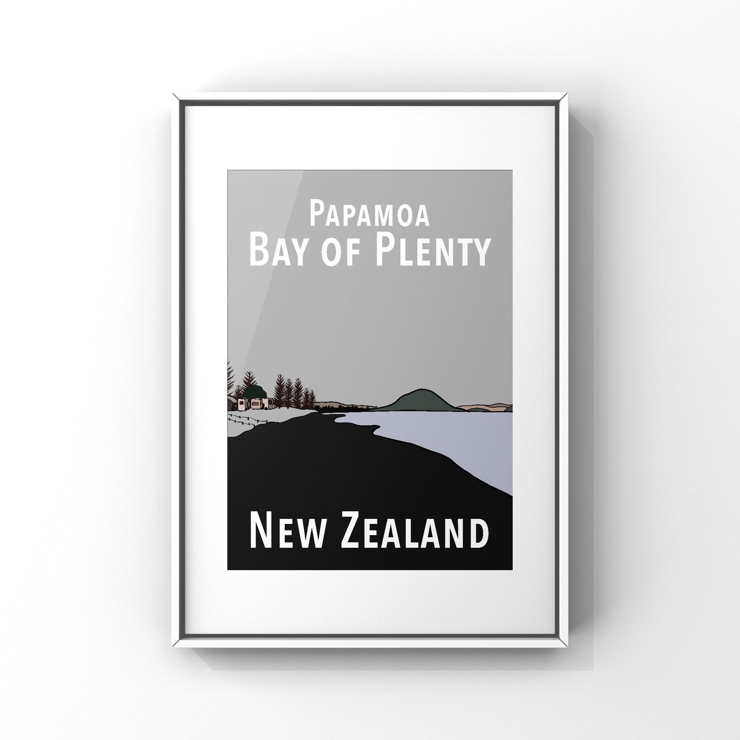 Papamoa Art Print - Greys