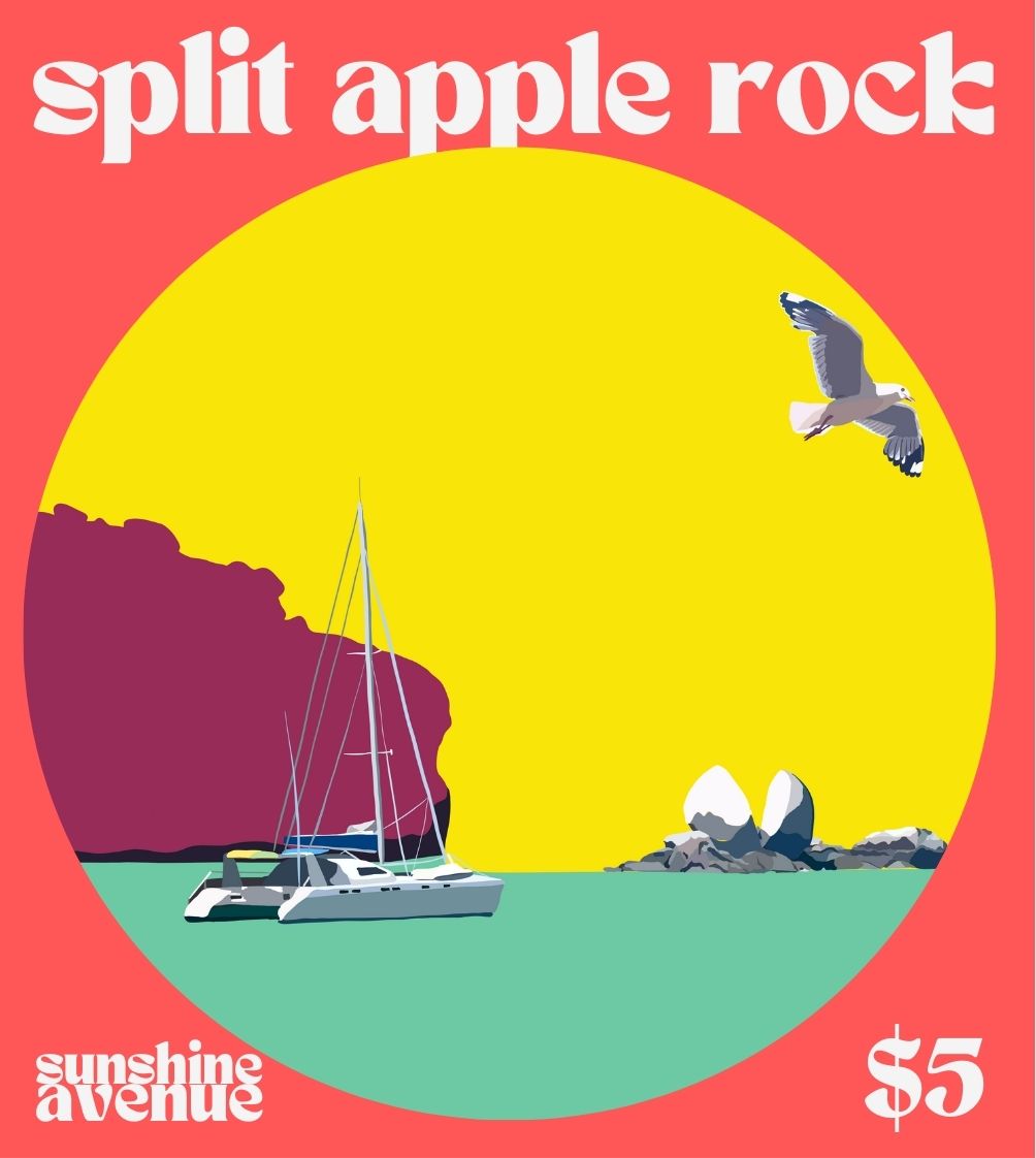 Split Apple Rock Magnet