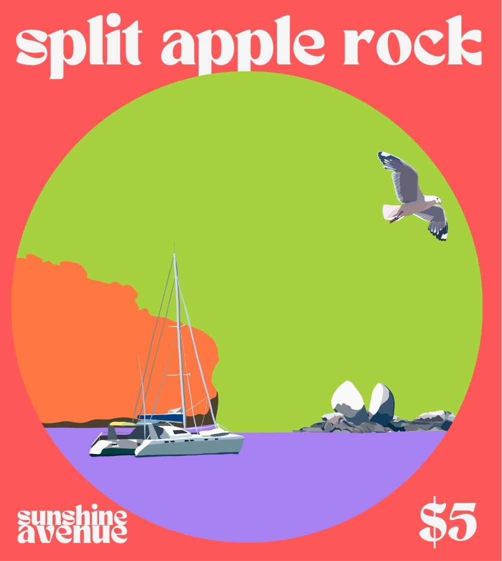 Split Apple Rock Magnet