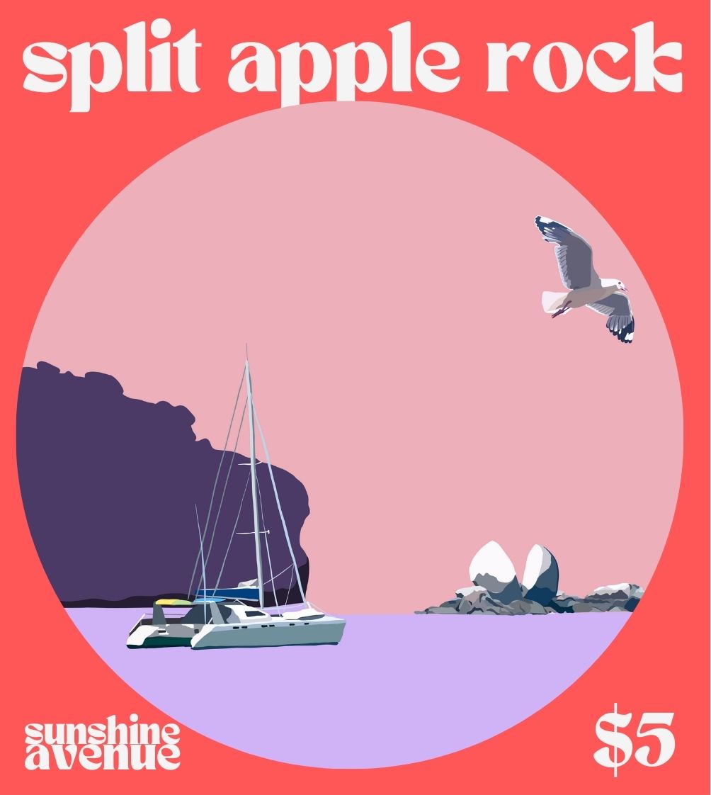 Split Apple Rock Magnet