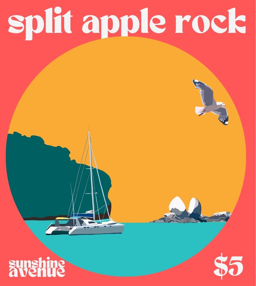 Split Apple Rock Magnet