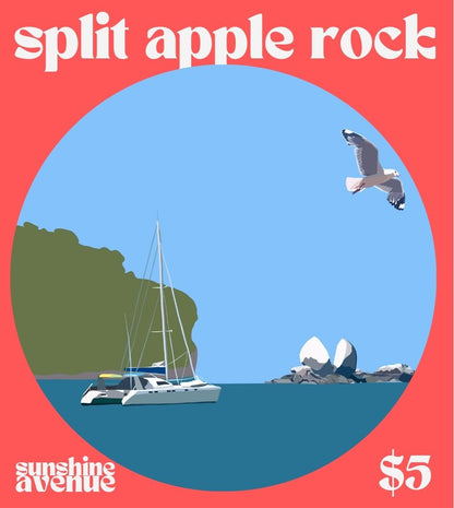 Split Apple Rock Magnet