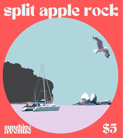 Split Apple Rock Magnet