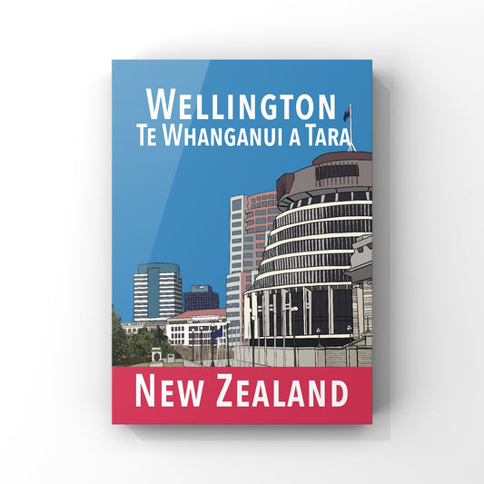 Wellington Art Print - in Blue and Red