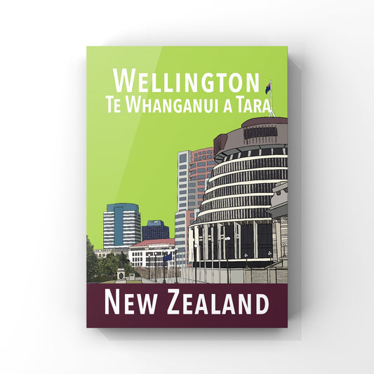 Wellington Art Print - in Green and Plum