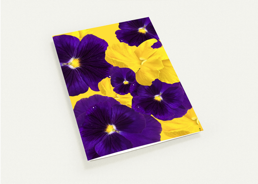 Purple Violas Greeting Card - Hugh's Garden for Mary Potter Hospice