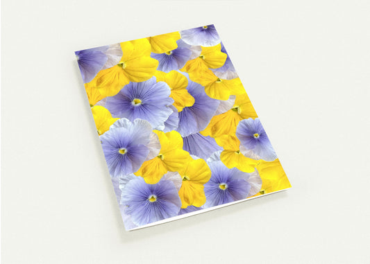 Blue Violas Greeting Card - Hugh's Garden for Mary Potter Hospice