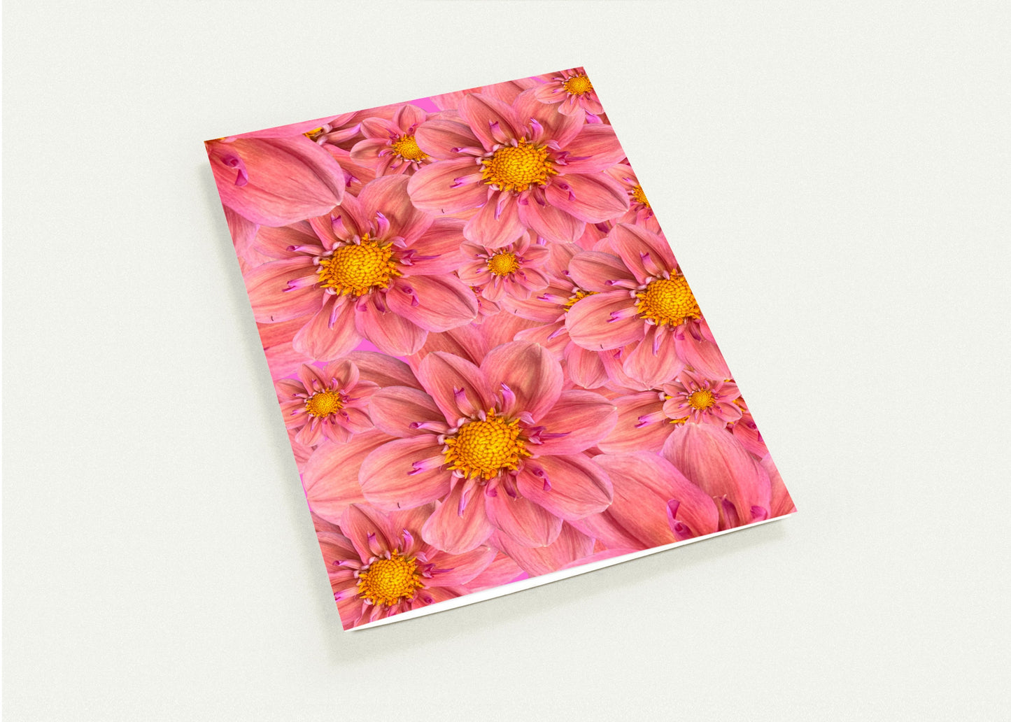 Pink Dahlias Greeting Card - Hugh's Garden for Mary Potter Hospice