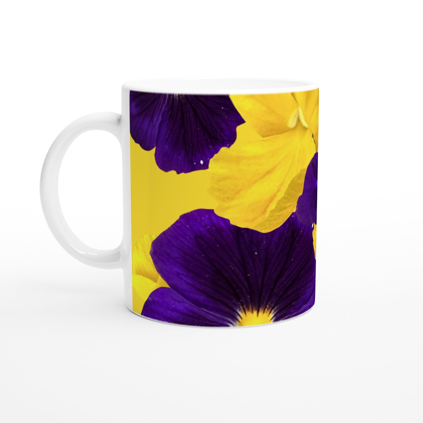 Purple violas mug- Hugh's Garden for Mary Potter Hospice