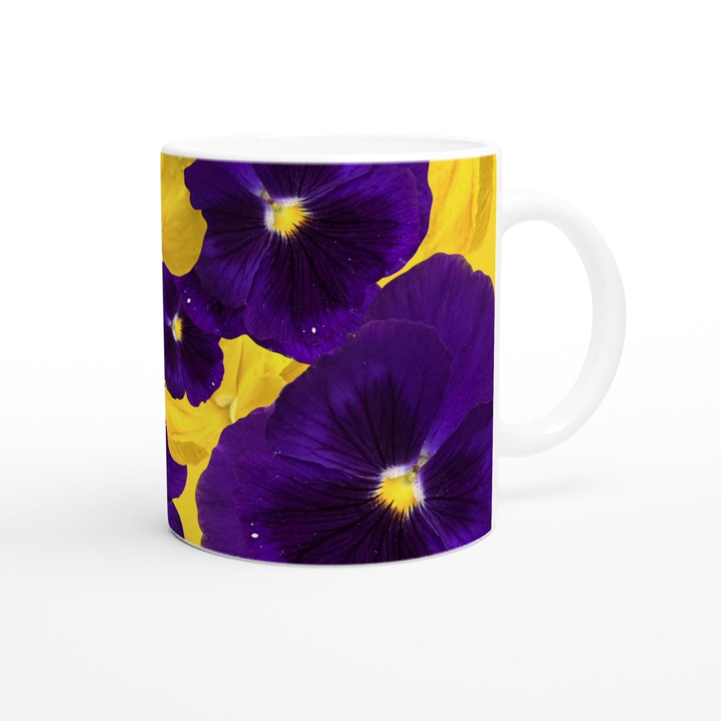 Purple violas mug- Hugh's Garden for Mary Potter Hospice