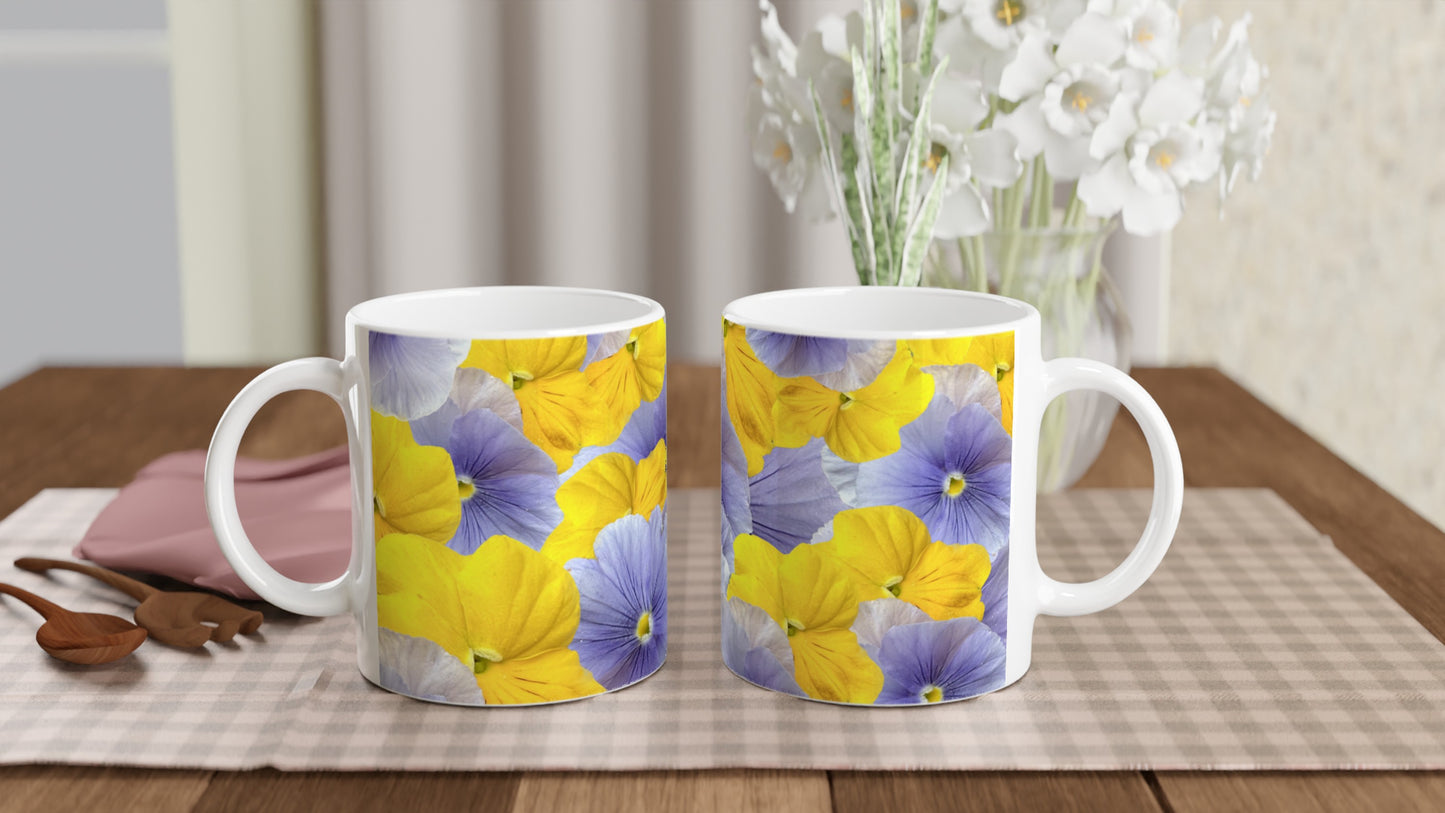 Blue violas mug- Hugh's Garden for Mary Potter Hospice